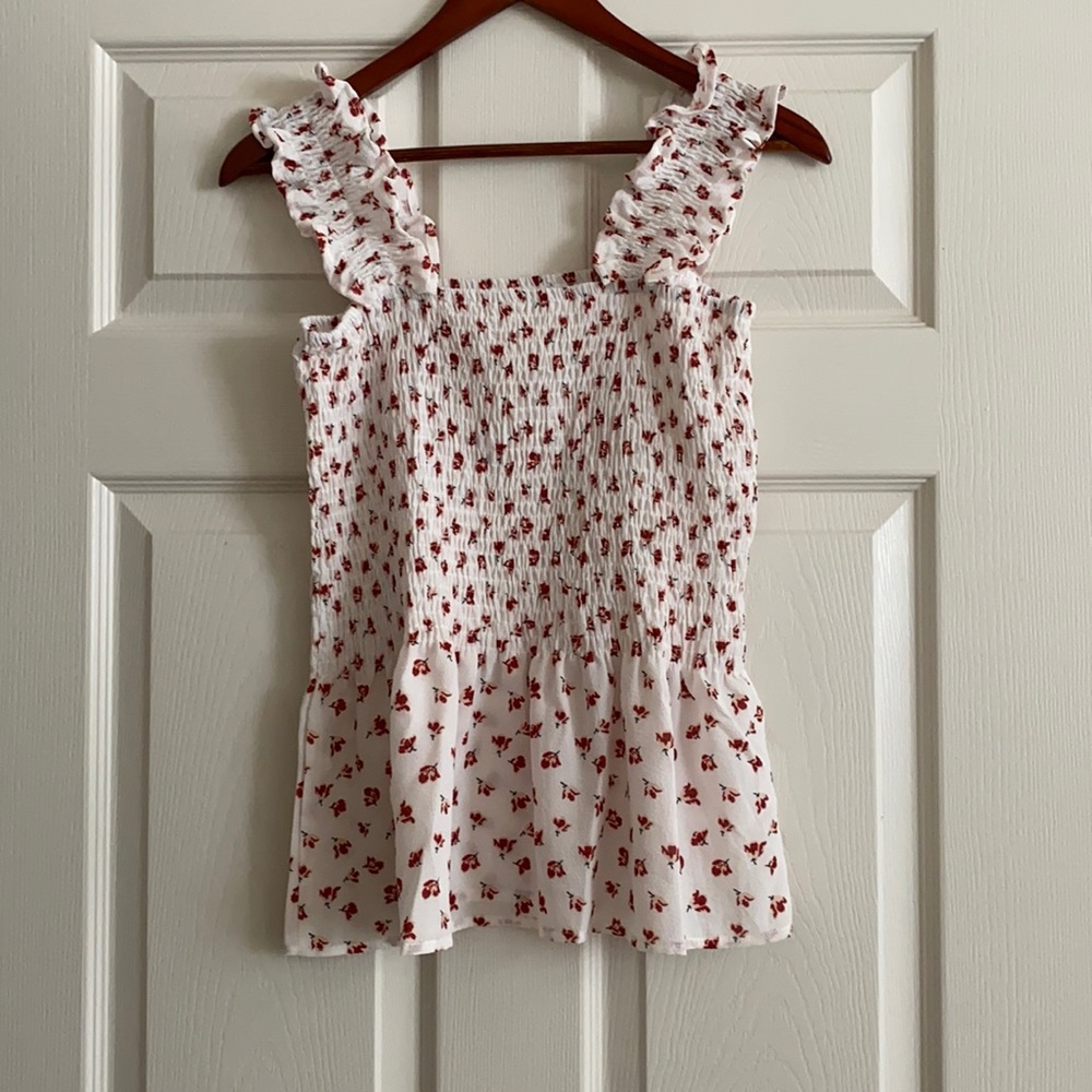 White floral blouse